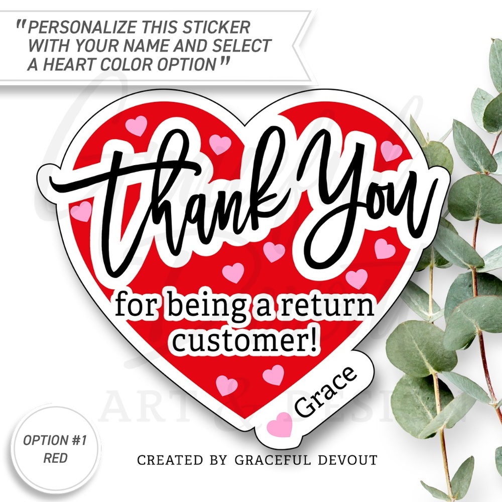 Thank You For Being A Return Customer - 2" (inches)(48ct.) Stickers